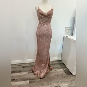 Hello Molly Gold Pink Sweetheart Maxi Dress